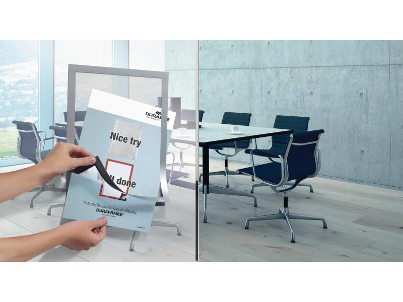 DURABLE Präsentationsrahmen Duraframe A4 2 Stück Silber Selbstklebender A4-Informationsrahmen, 2 Stück, metallic-silbern