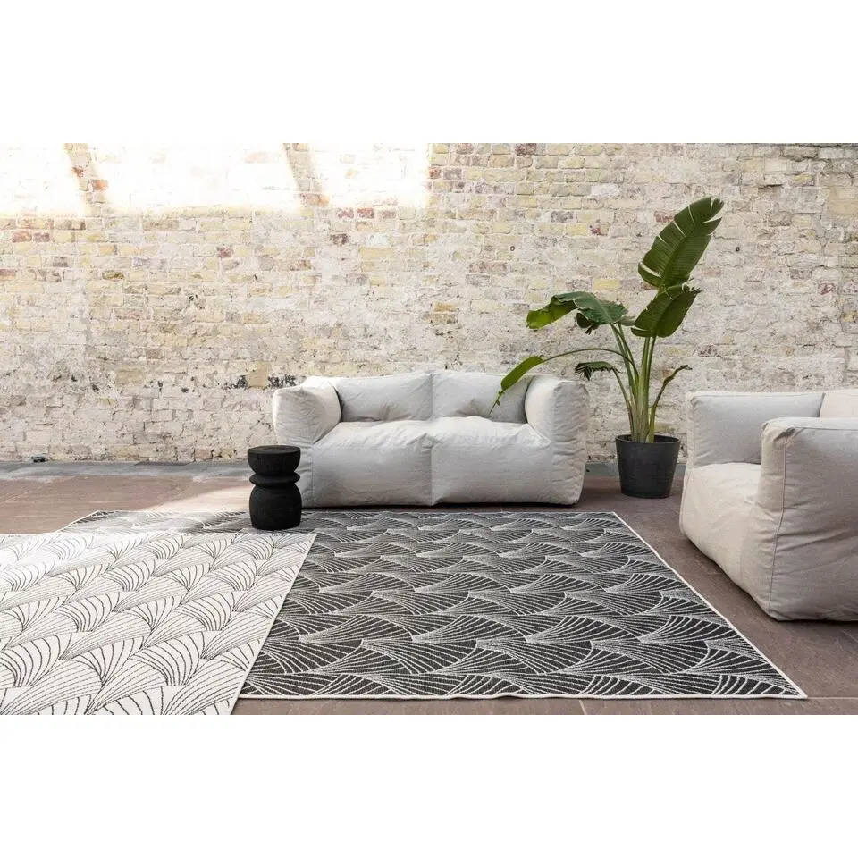 Interieur05 Buitenkleed Deco zwart/wit - 230 x 160 cm