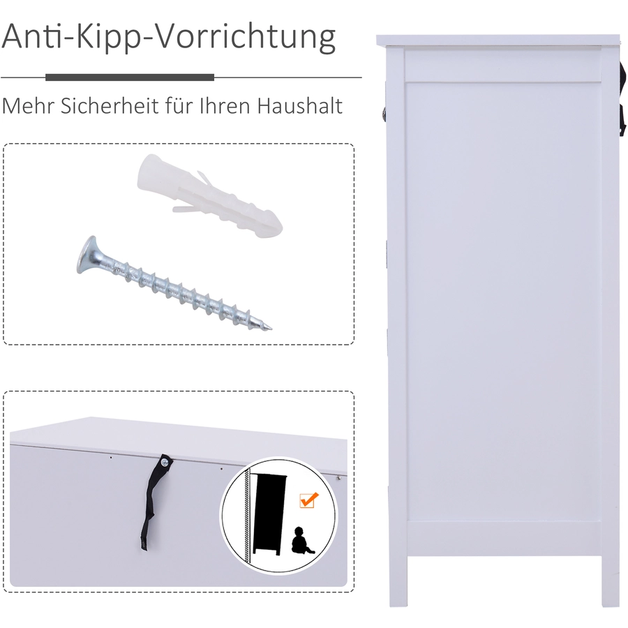HOMCOM Anrichte im Shabby Chic Look bunt