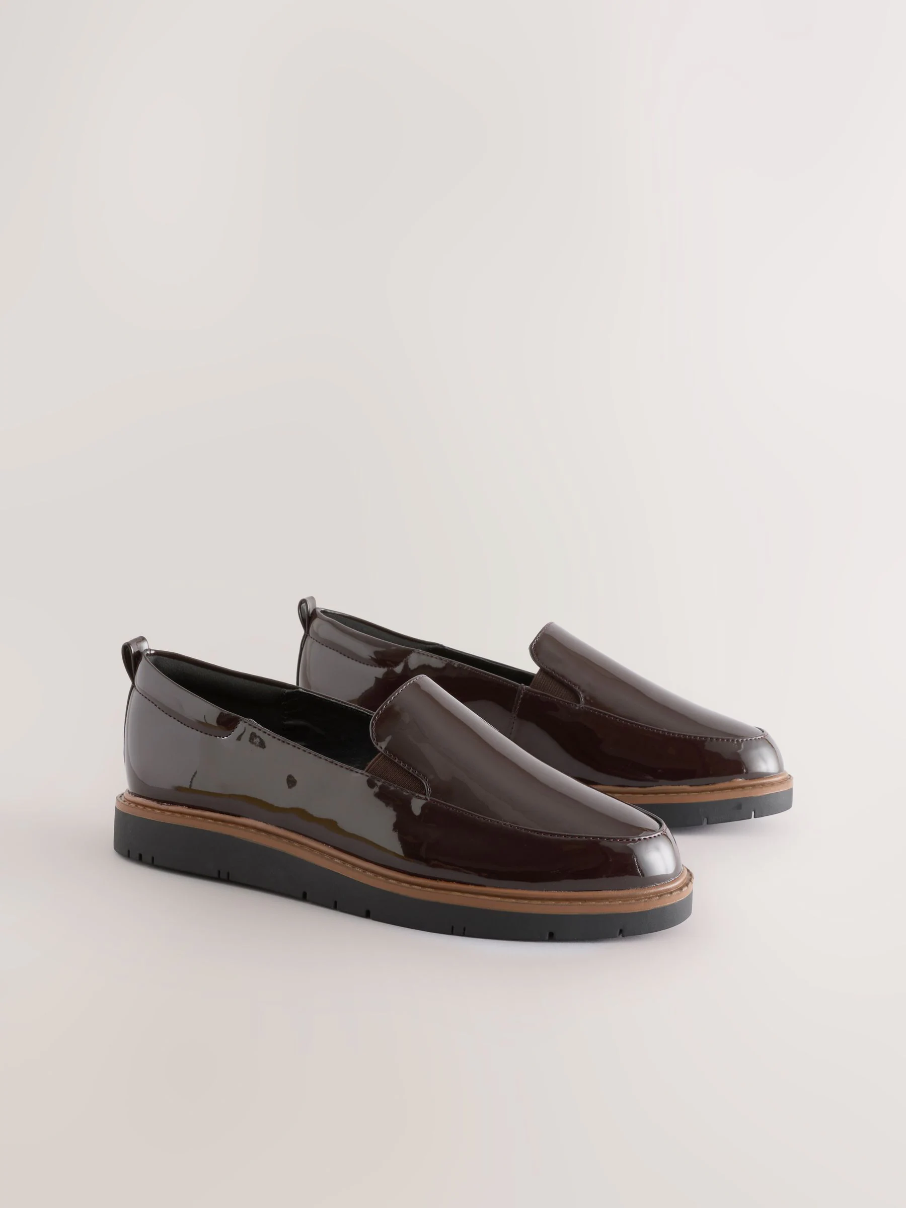 Bruin gepantenteerd - Forever Comfort® Slip On Clean Chunky Sole Loafers