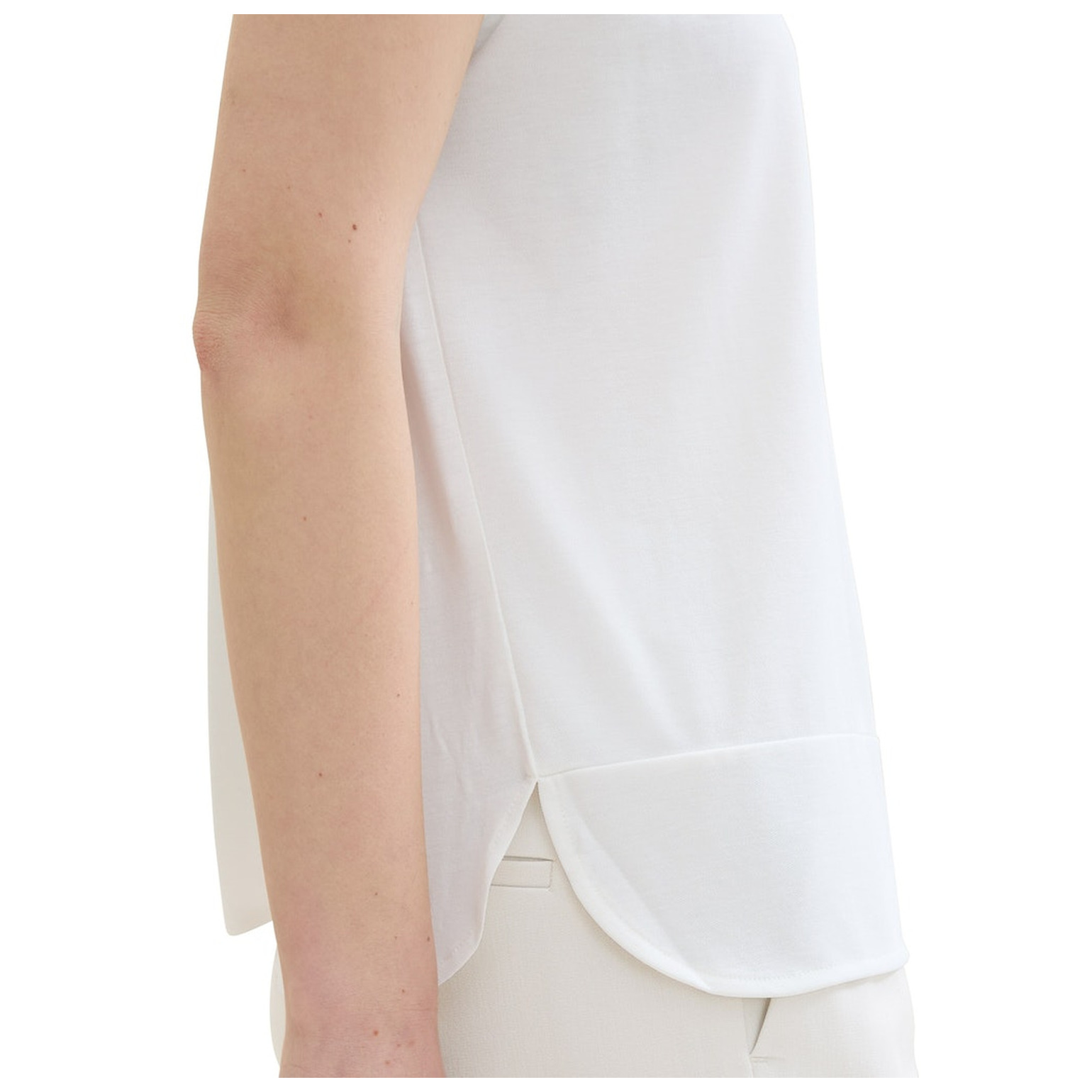 Tom Tailor T-shirt fabric mix crew neck