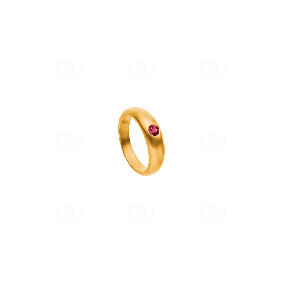 Taufring 750/18 K Gelbgold mit Rubin