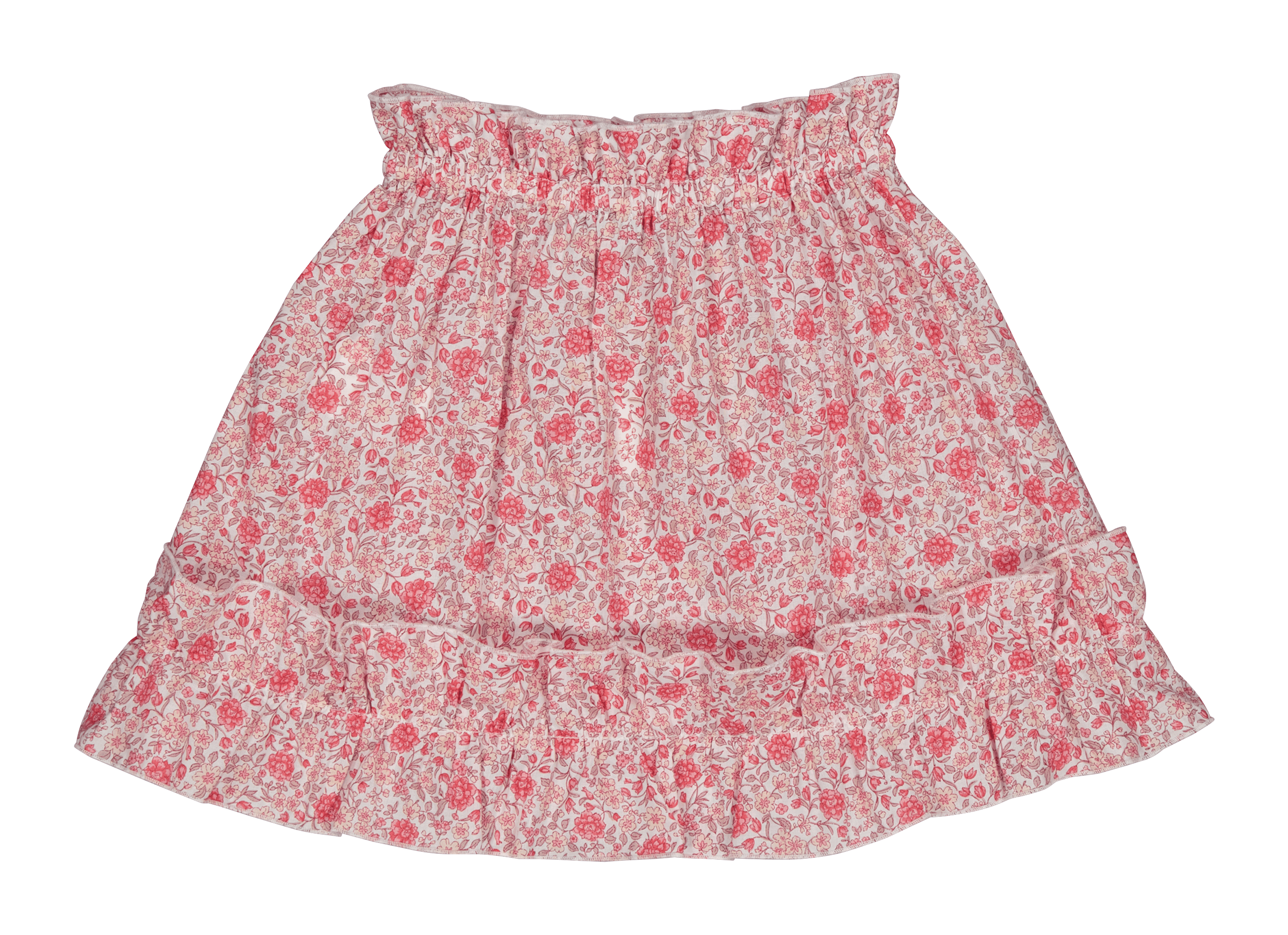 JUJU - Jupe courte volantée en coton bio | Rose