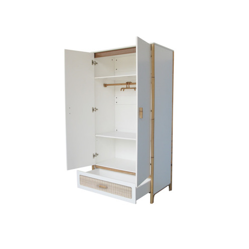 Chambre TRIO Lit 70x140 Commode Armoire OCEANIA Neige - THEO