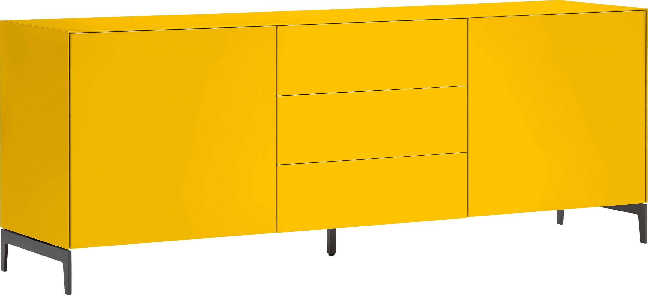 LUX Lowboard - Gelb / B: 180.0 cm x T: 46.0 cm x H: 68.0 cm