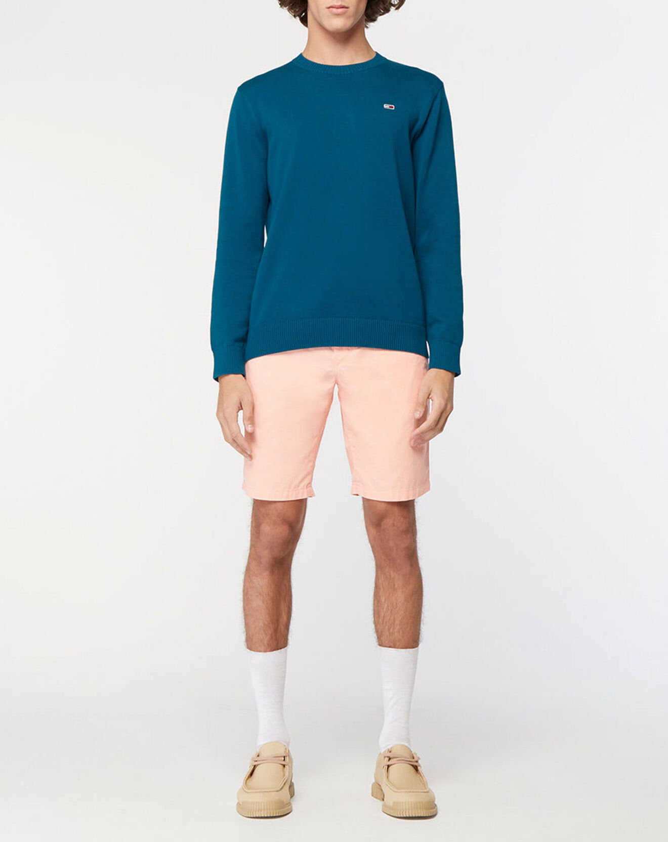 Tommy Jeans Pull 100% Coton Bio Essential light bleu canard