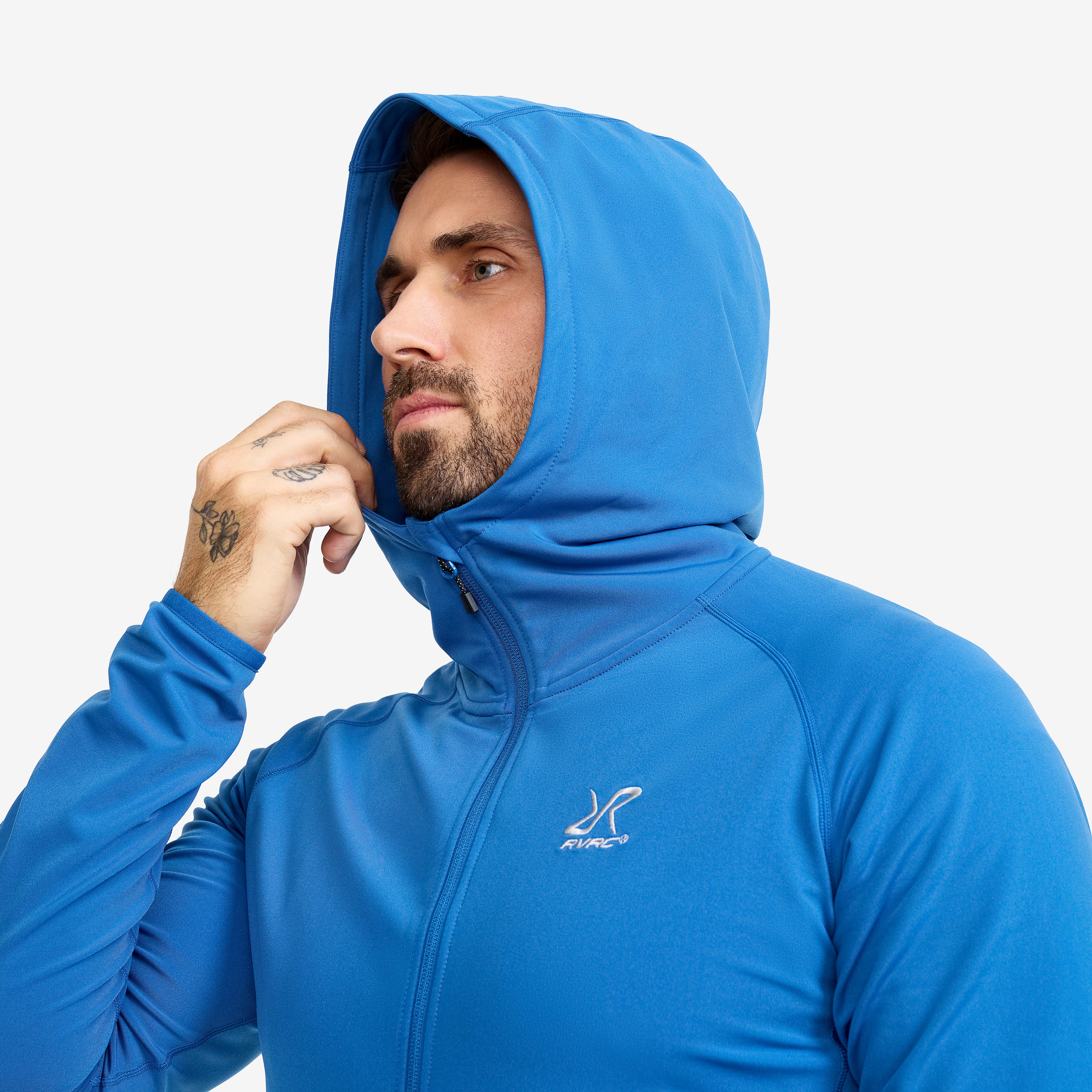 Evolution Light Stretch Fleece Hoodie Herre Classic Blue