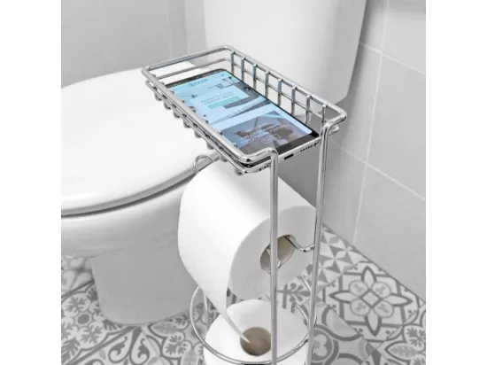 Porte-papier WC DEBLANCH avec support mobile et réservoir