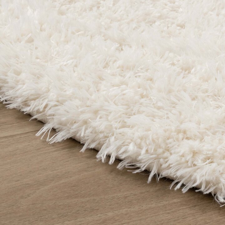 Ovaal Shaggy vloerkleed - Blaze Wit | Luxe look!