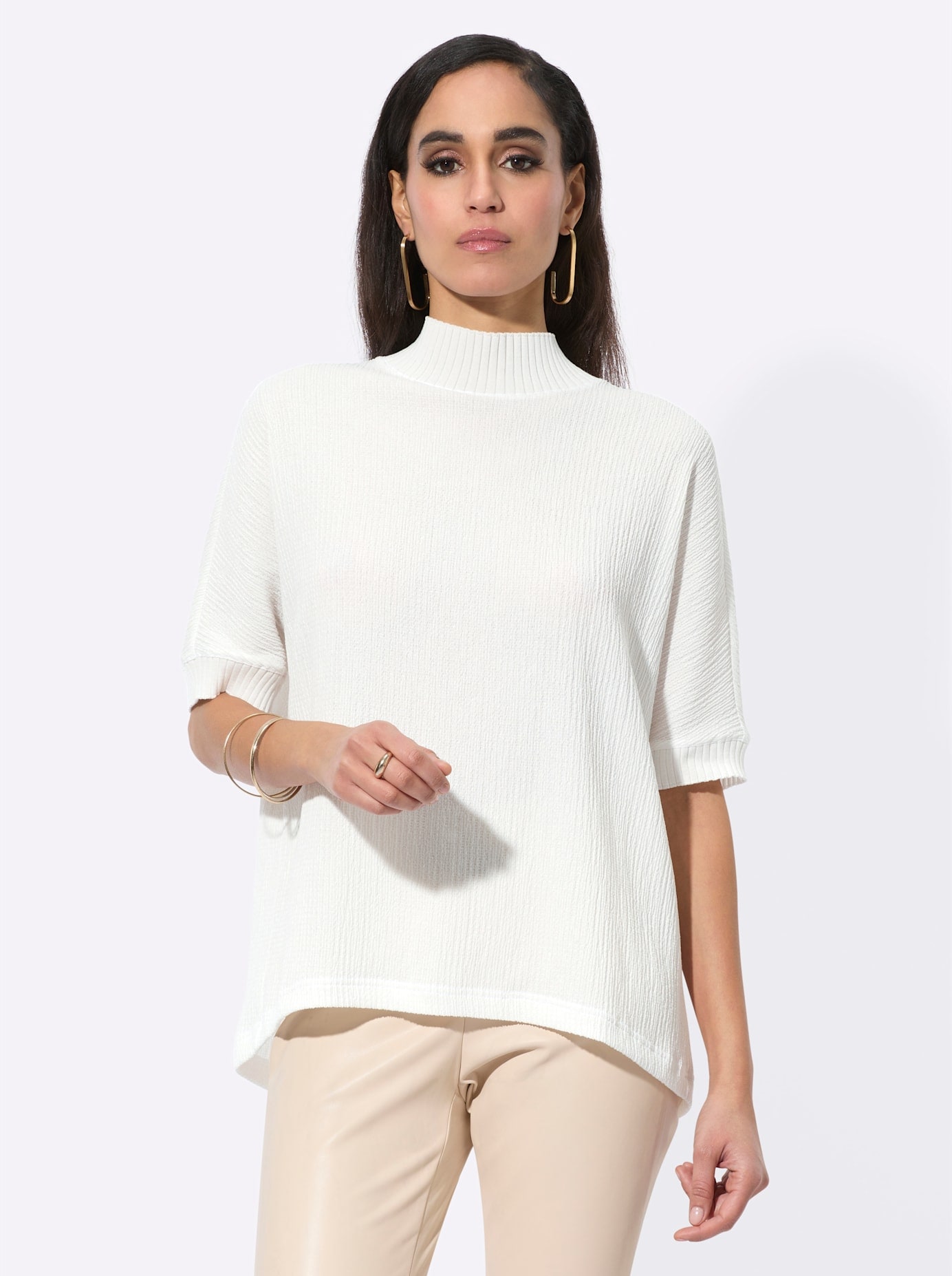 creation L Rollkragenshirt »Jacquard-Shirt«, 1 Stk.