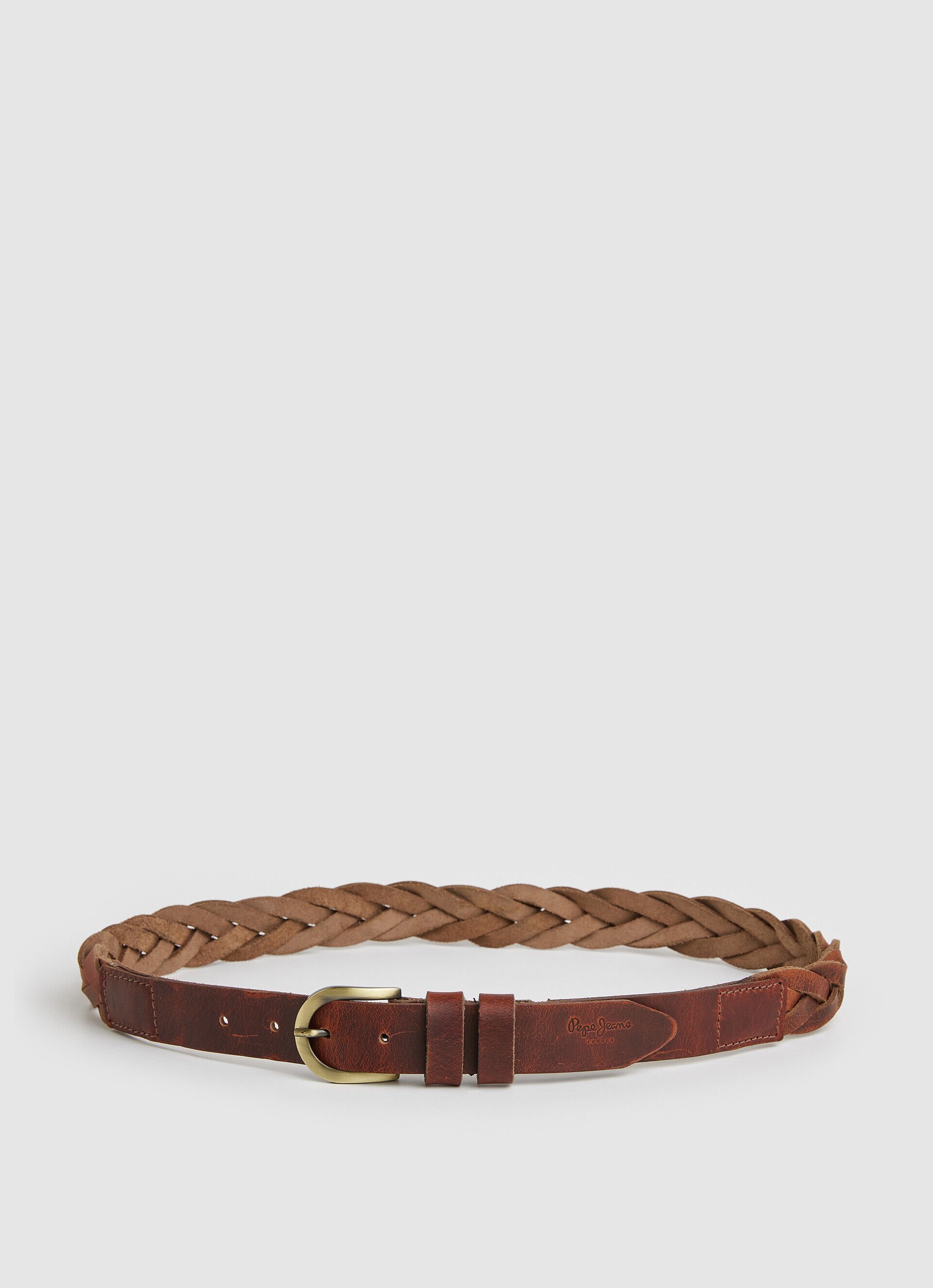 Cinto Orson Belt em couro trançado - marrom claro