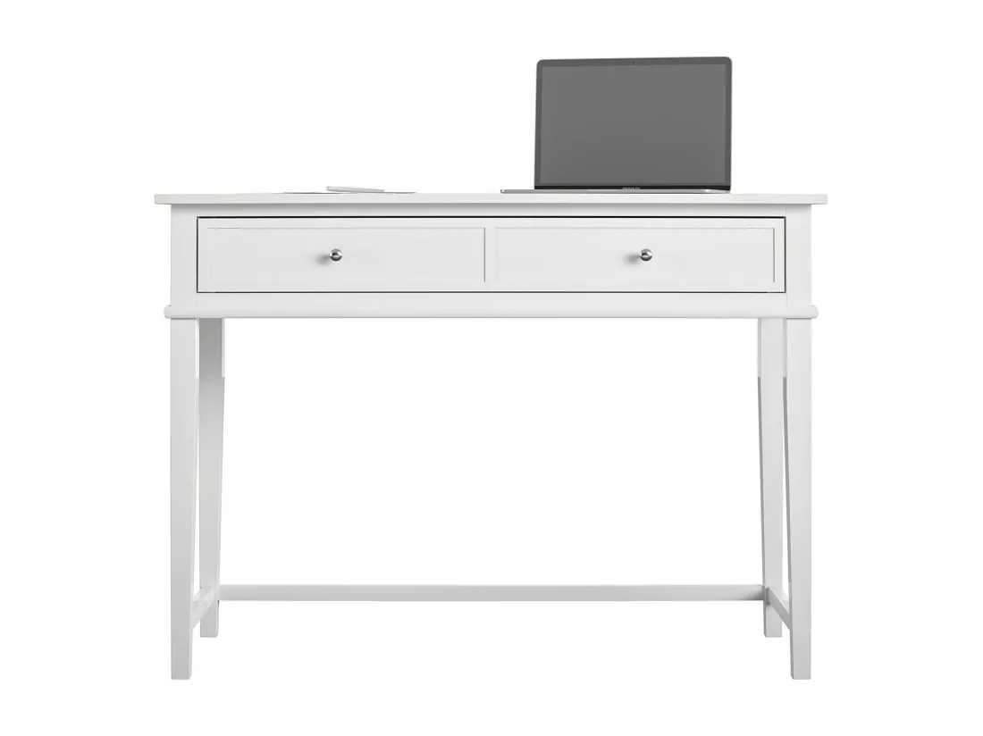Franklin | Bureau avec 2 tiroirs en MDF blanc