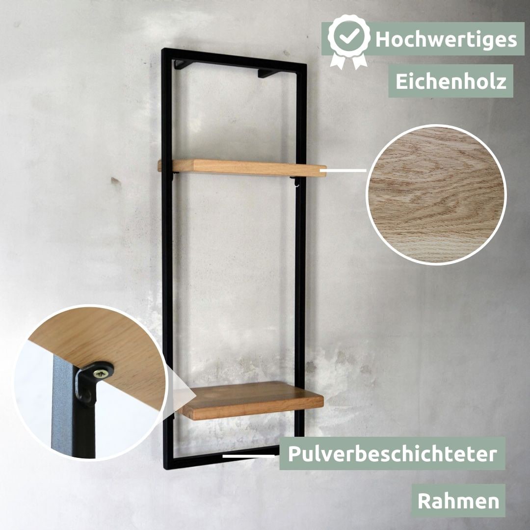holz4home Wandregal 30 x 70 cm Eiche geölt