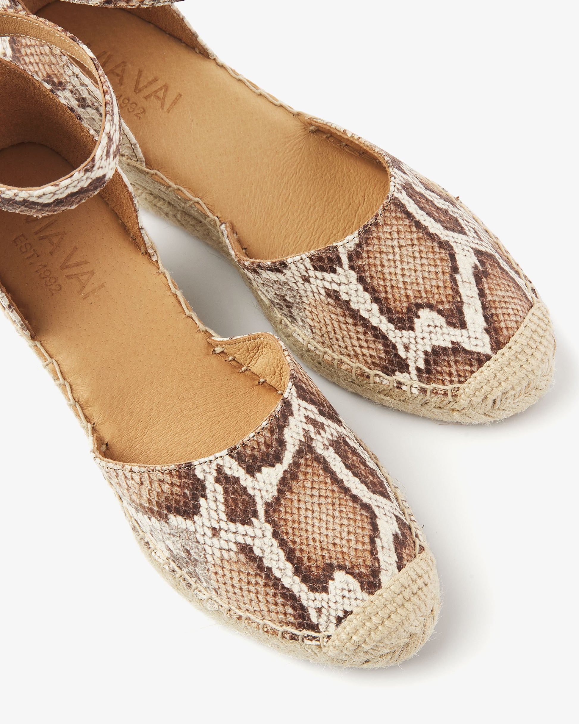 VIA VAI slangenprint espadrilles Flora Braid
