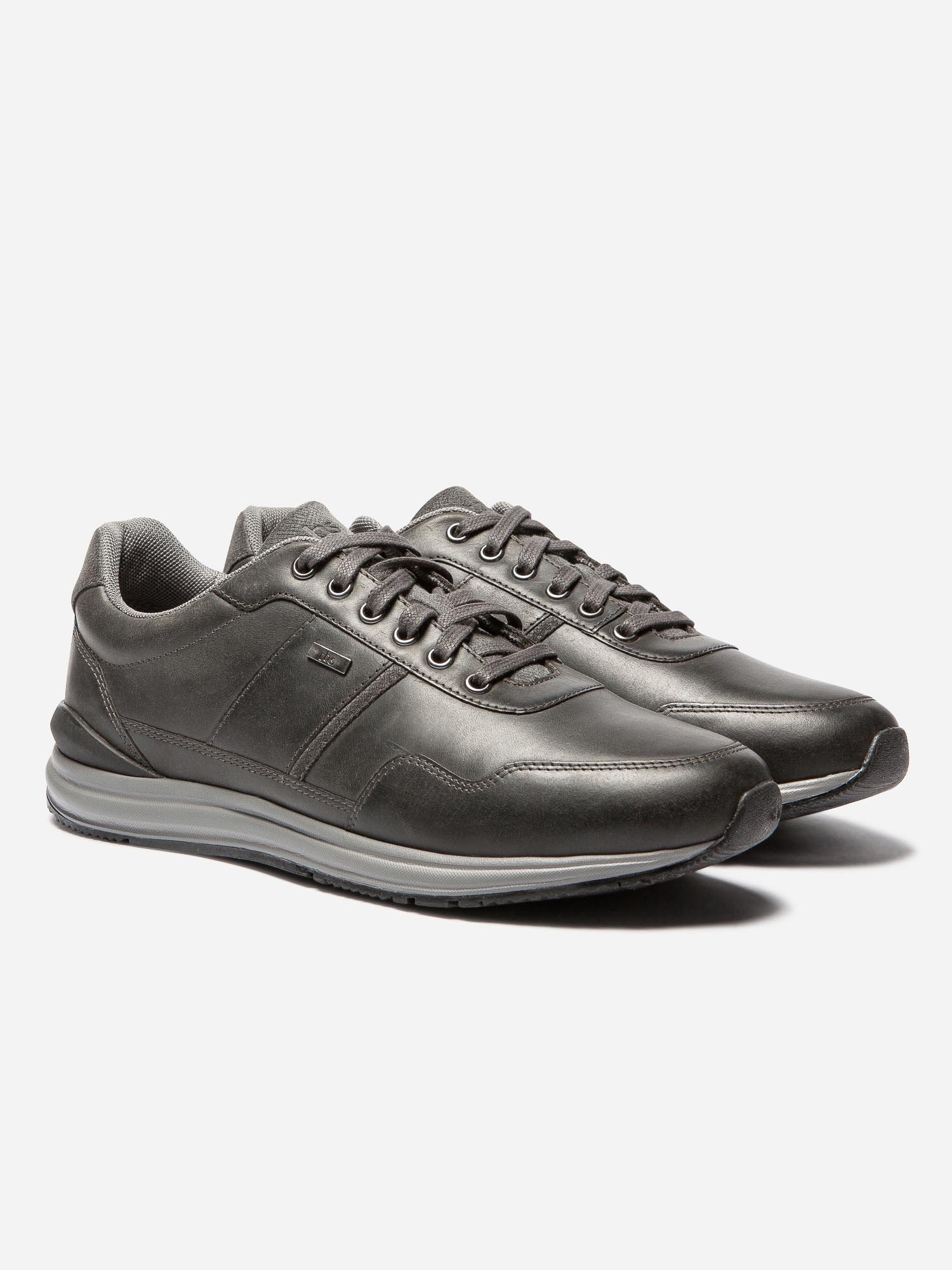Tennis Homme Confort Cuir Noir