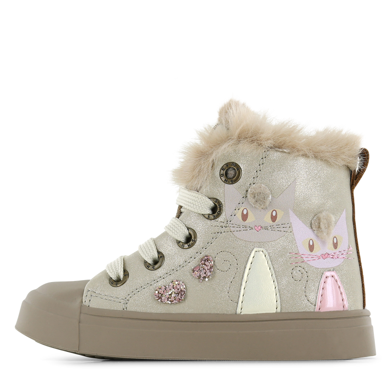 Shoesme Gold Schnürschuhe mit Kitten