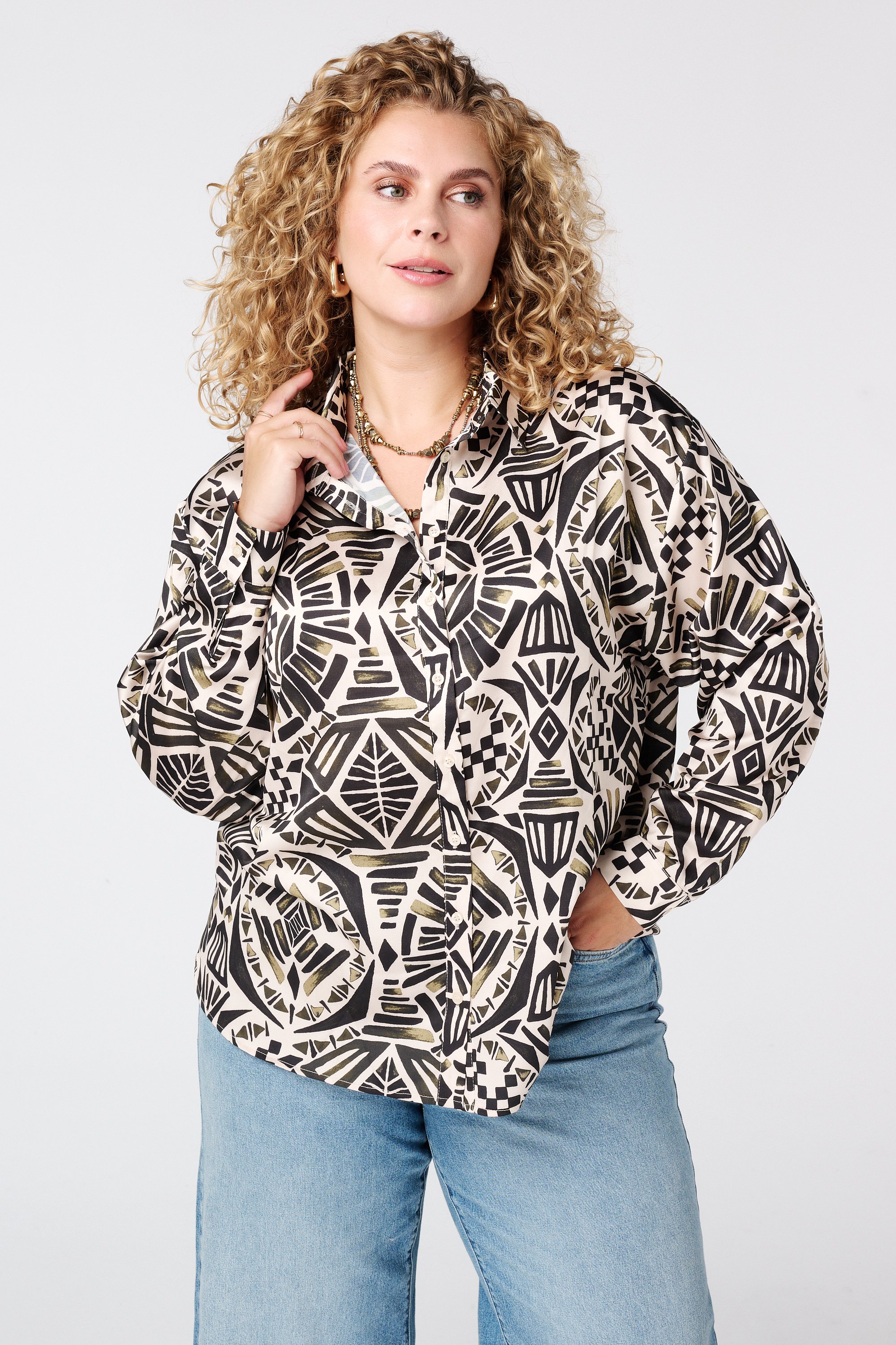 Blouse met print Multi Green