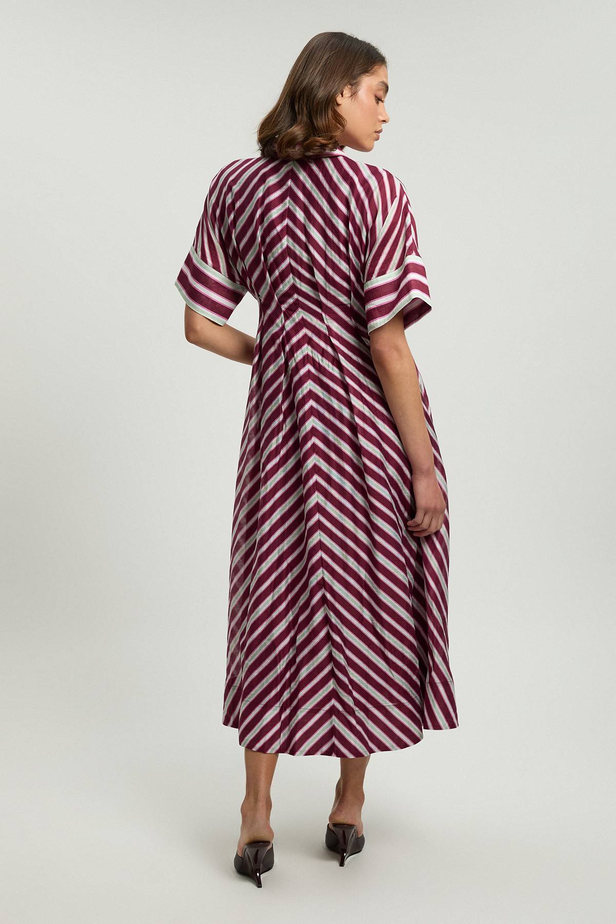 KarenMillen Robe Midi Tissée À Col Et Rayures