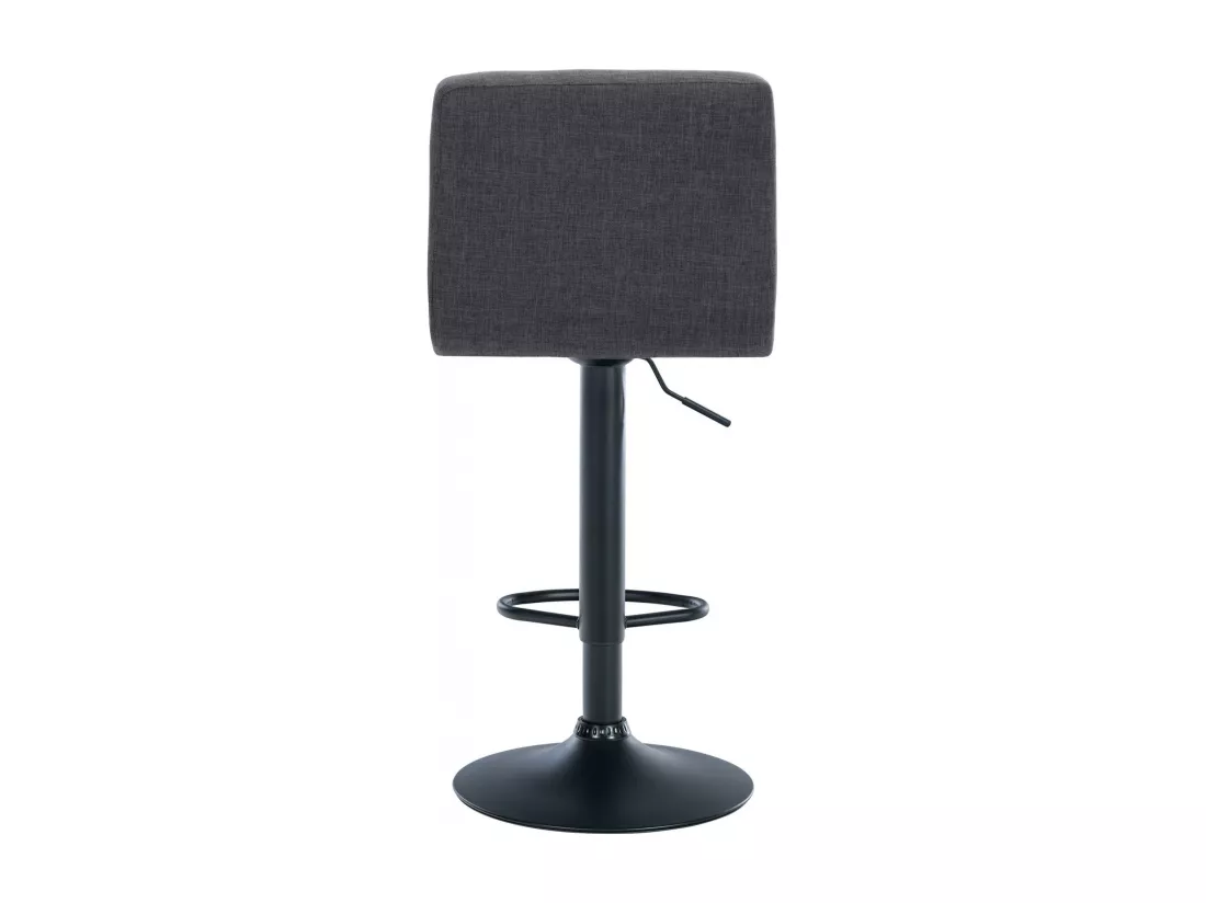 Lot de 2 Tabouret de bar - Tissu & Métal noir mat - Gris clair - Calma