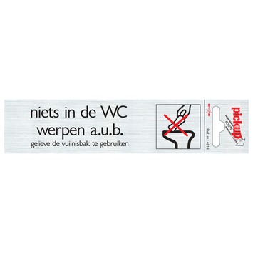 Pickup Alu deurbordje niets in de wc werpen 165x44 mm