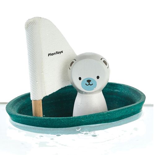 Plan toys badspeelgoed zeilbootje en ijsbeertje 5712