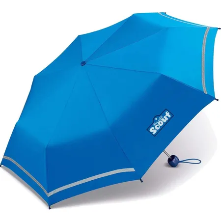 Scout Kinder Regenschirm mit Reflektorstreifen, extra leicht, royal Blue