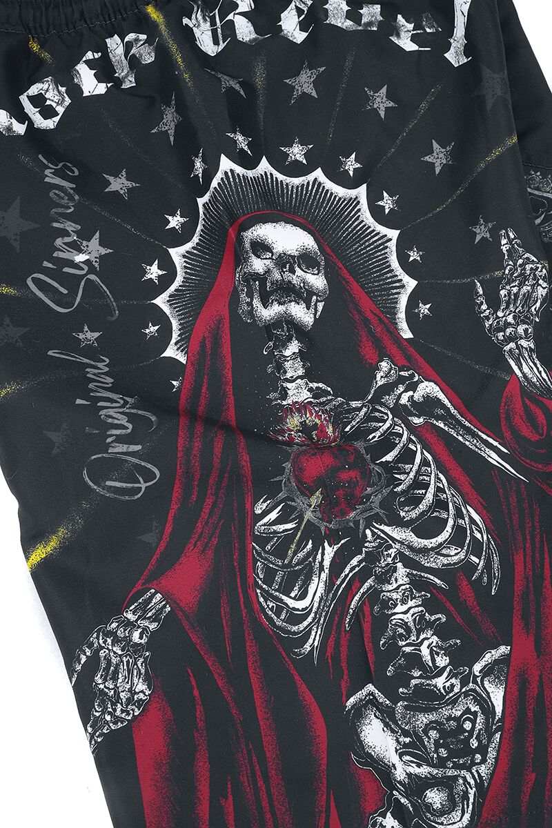 Swim Shorts With Old School Print | Rock Rebel by EMP Short de bain