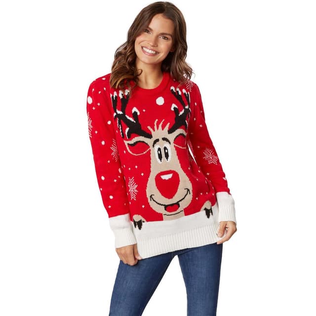 Julesweater Rudolf Rensdyr til kvinder