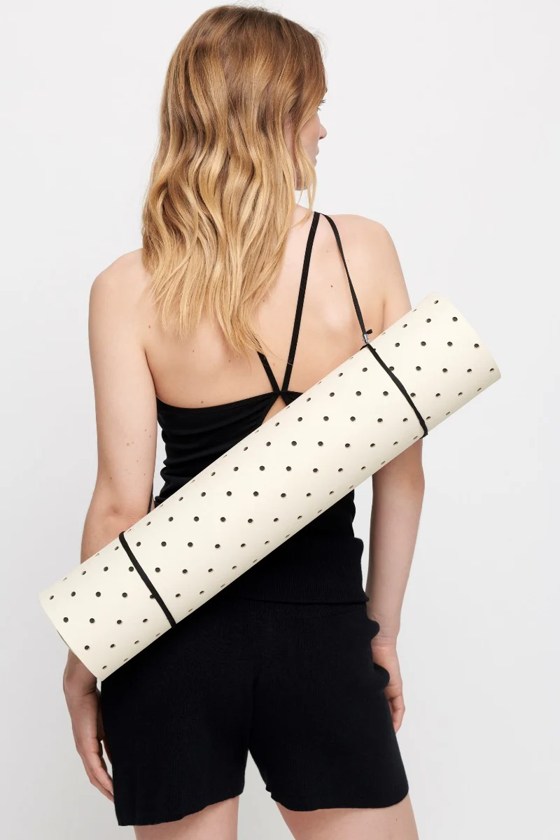 Moshi Moshi Mind  Dotted signature yogamåttet - Ecru/black