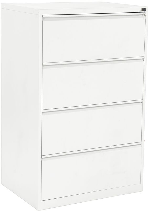 Hängeregistraturschrank Steel, 4 Hängeregisterauszüge, 84 x 62 x 132.5 cm, weiss (RAL 9003)