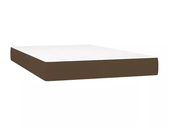 Sommier tapissier matelas et LED Marron foncé 120x200 cm Tissu