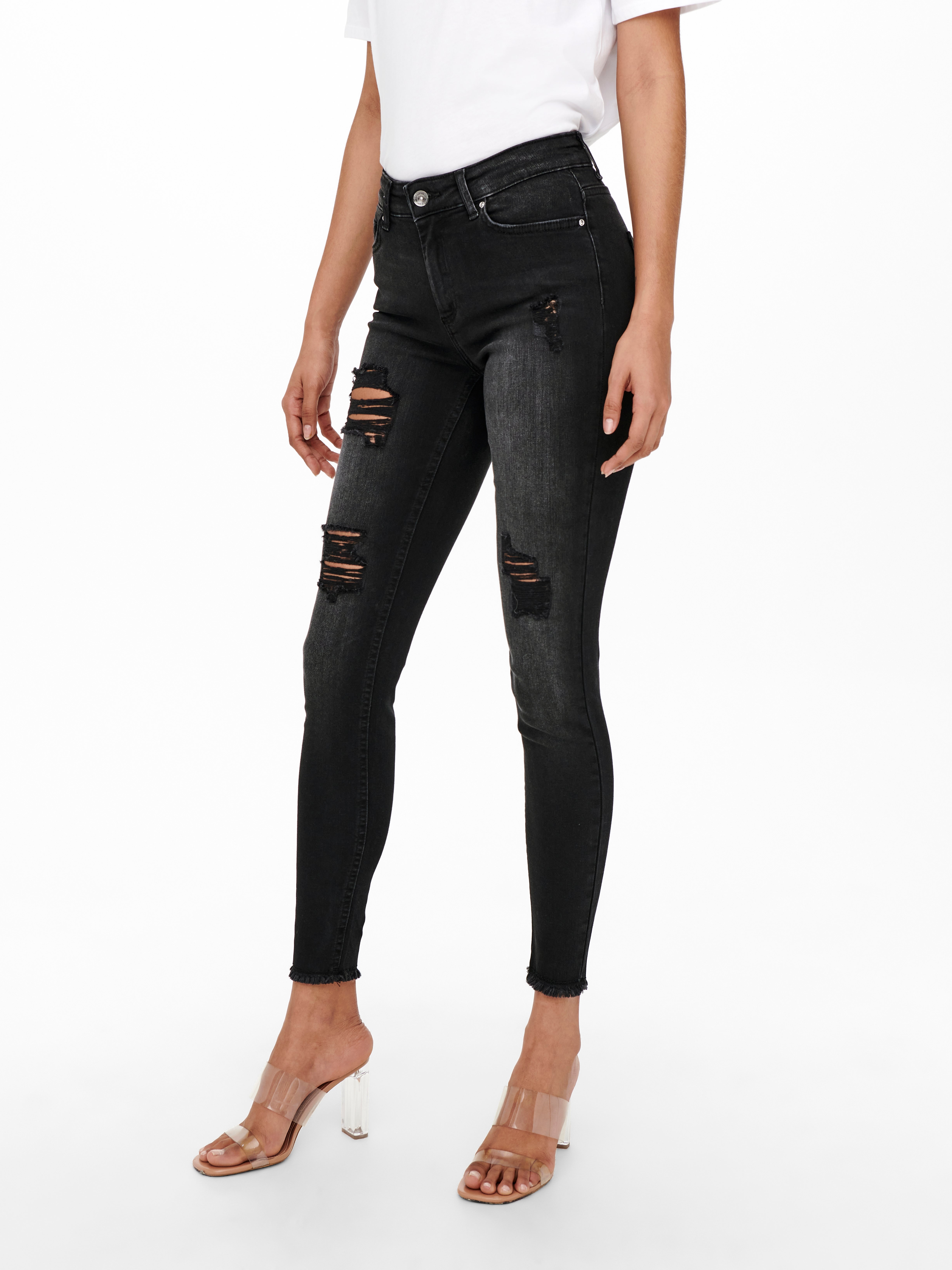 ONLBLUSH Mittlere Taille Skinny Fit Jeans Washed Black