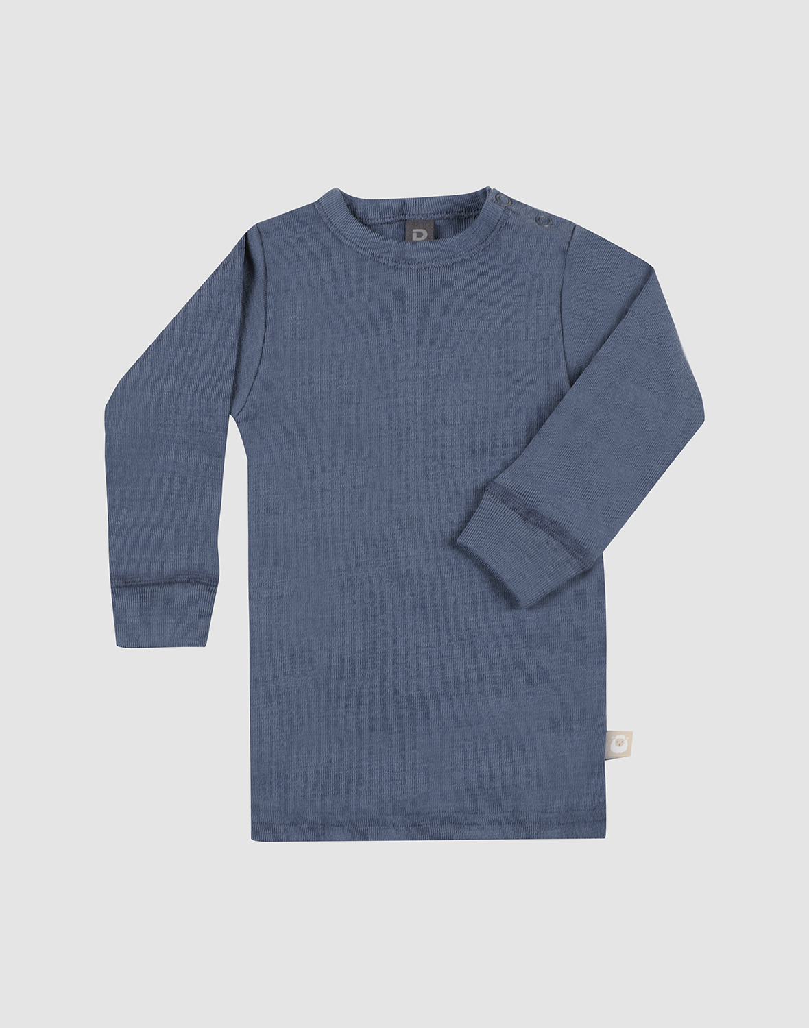 Shirt van merinowol voor baby's in Marineblauw