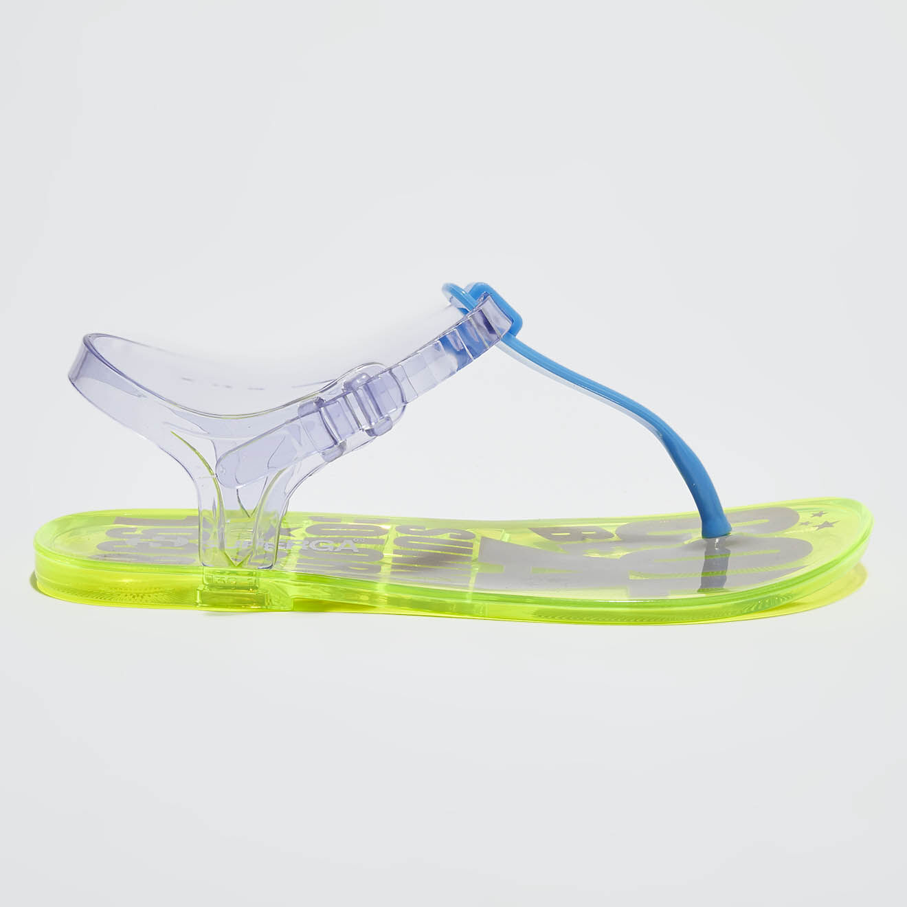 Superga Slingbacks neon transparentes bleu/vert fluo