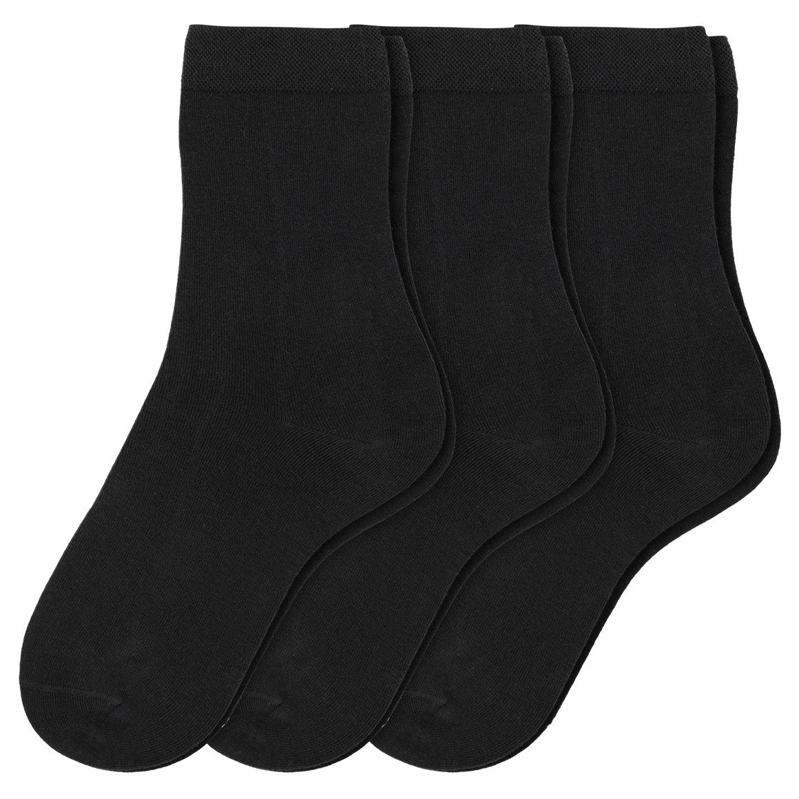 Gina Benotti 3 Paar Damen Socken mit Komfortbund schwarz