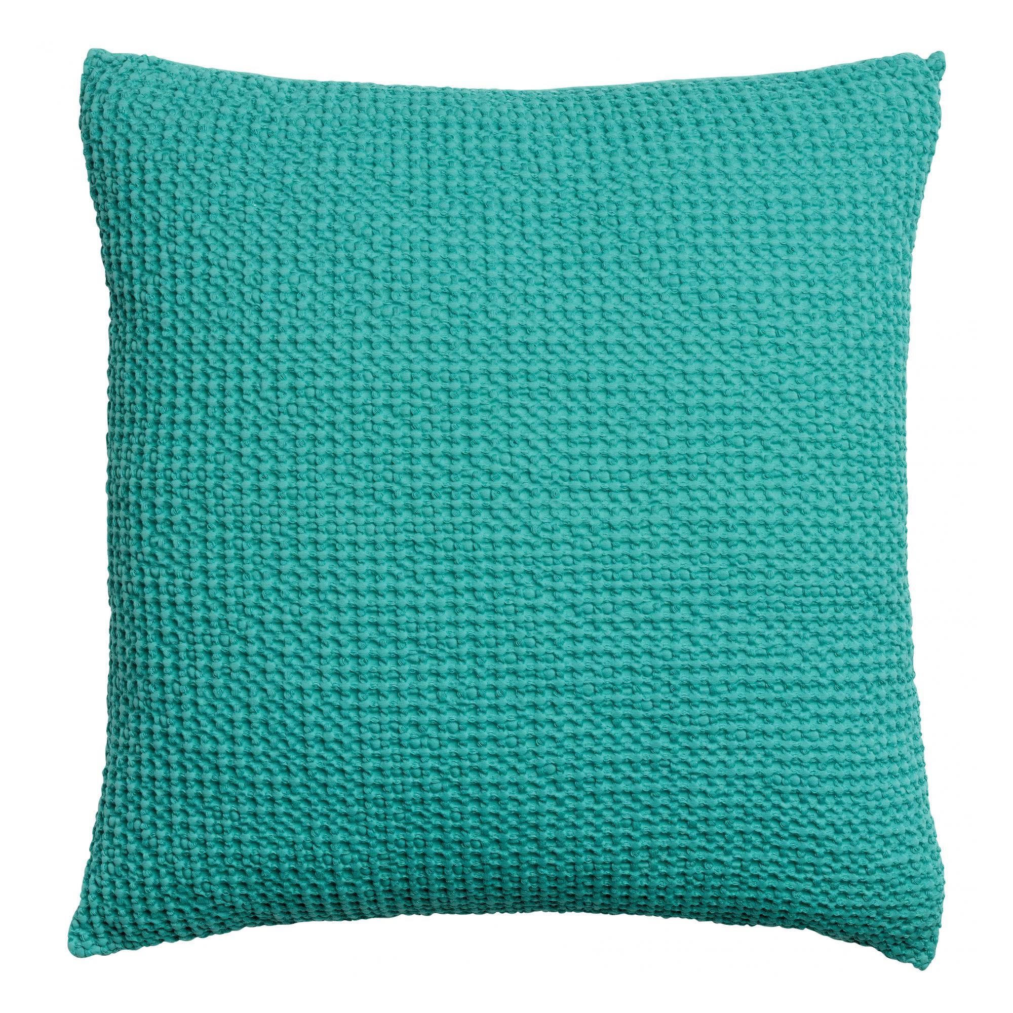 Coussin stonewashed maia lagon 45 x 45 cm