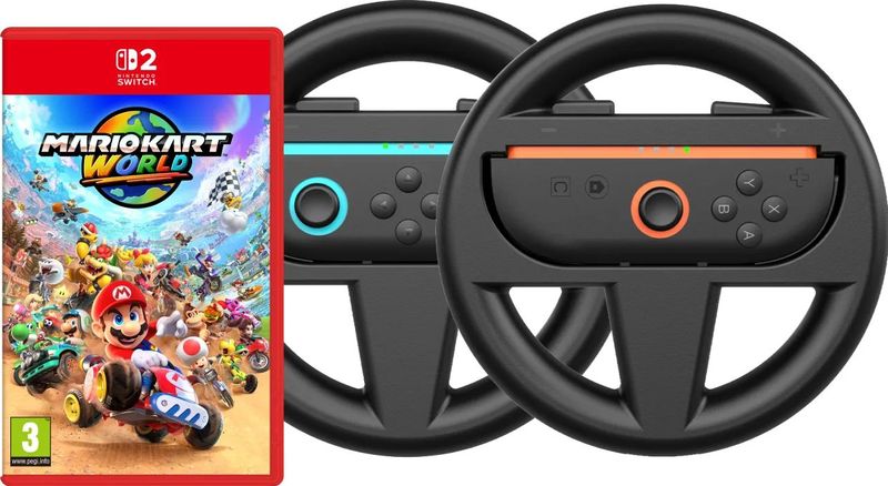 Mario Kart World - Game - Nintendo Switch 2 - Inclusief BlueBuilt Stuurtjes