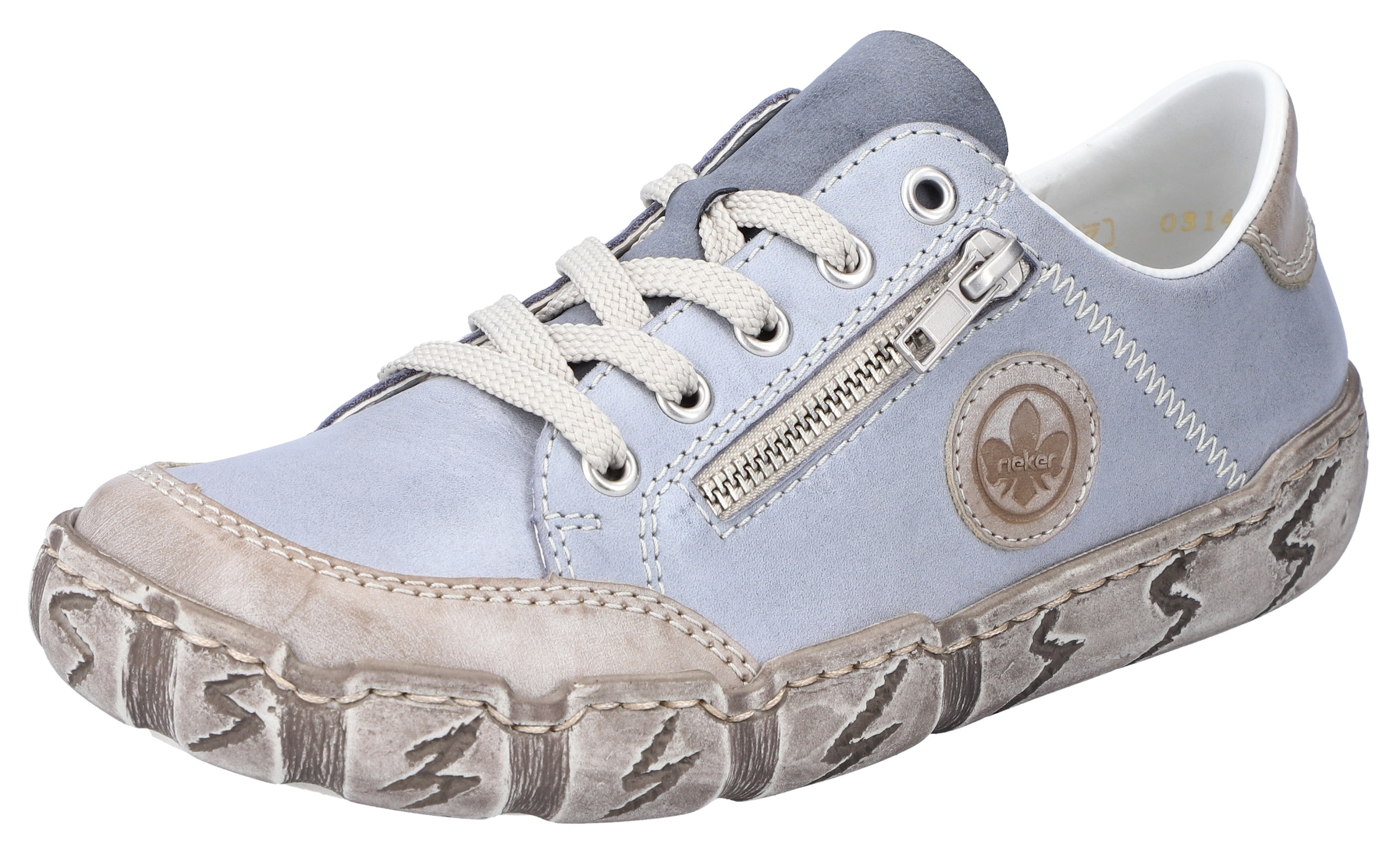 Rieker Sneaker  mit Zierreissverschluss, Freizeitschuh, Halbschuh, Schnürschuh