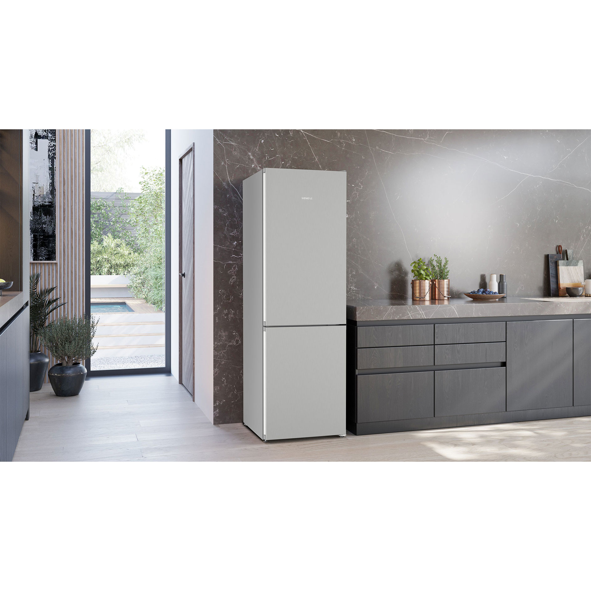 SIEMENS Kühl-Gefrierkombination KG36N2LCF - silber - C