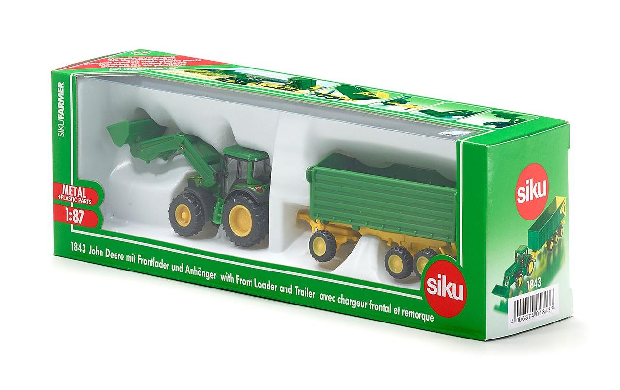 Traktor John Deere mit Frontlader und Anhänger 1:87John Deere 6920S Traktor mit Frontlader und 3-Achs Anhänger