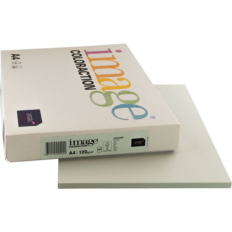 Image Coloraction Papier farbig, A4, 120 g/m², iceland grau