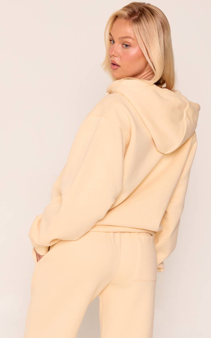 Butter Cream Sweat À Casynthétiqueche Zippé Brodé Athletics Club Couleur Crème