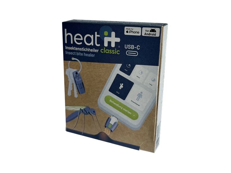 heat it® heat it classic USB-C Android & iPhone 15 Kompakter Insektenstich Behandlungsstift fürs Smartphone