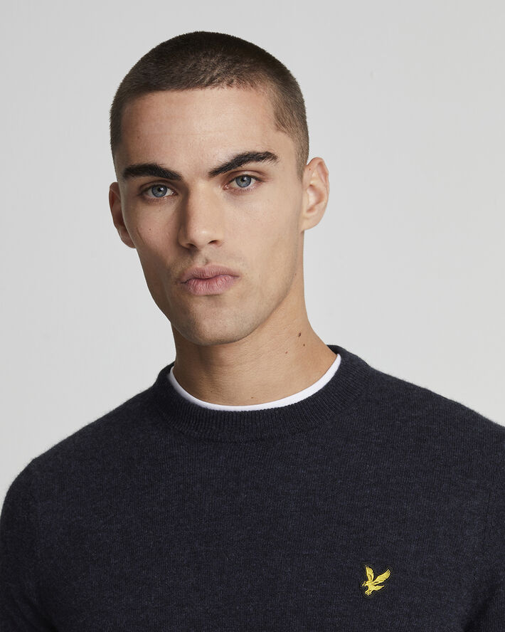 Lyle & Scott Lambswool Blend Crew Neck Jumper Z56 dark navy marl