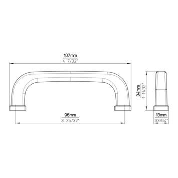 Greep Maartje messing antiek 110mm