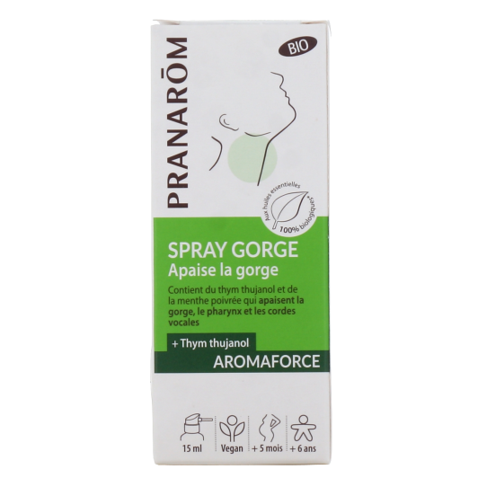 Pranarom spray gorge huiles essentielles Aromaforce - Dès 6 ans