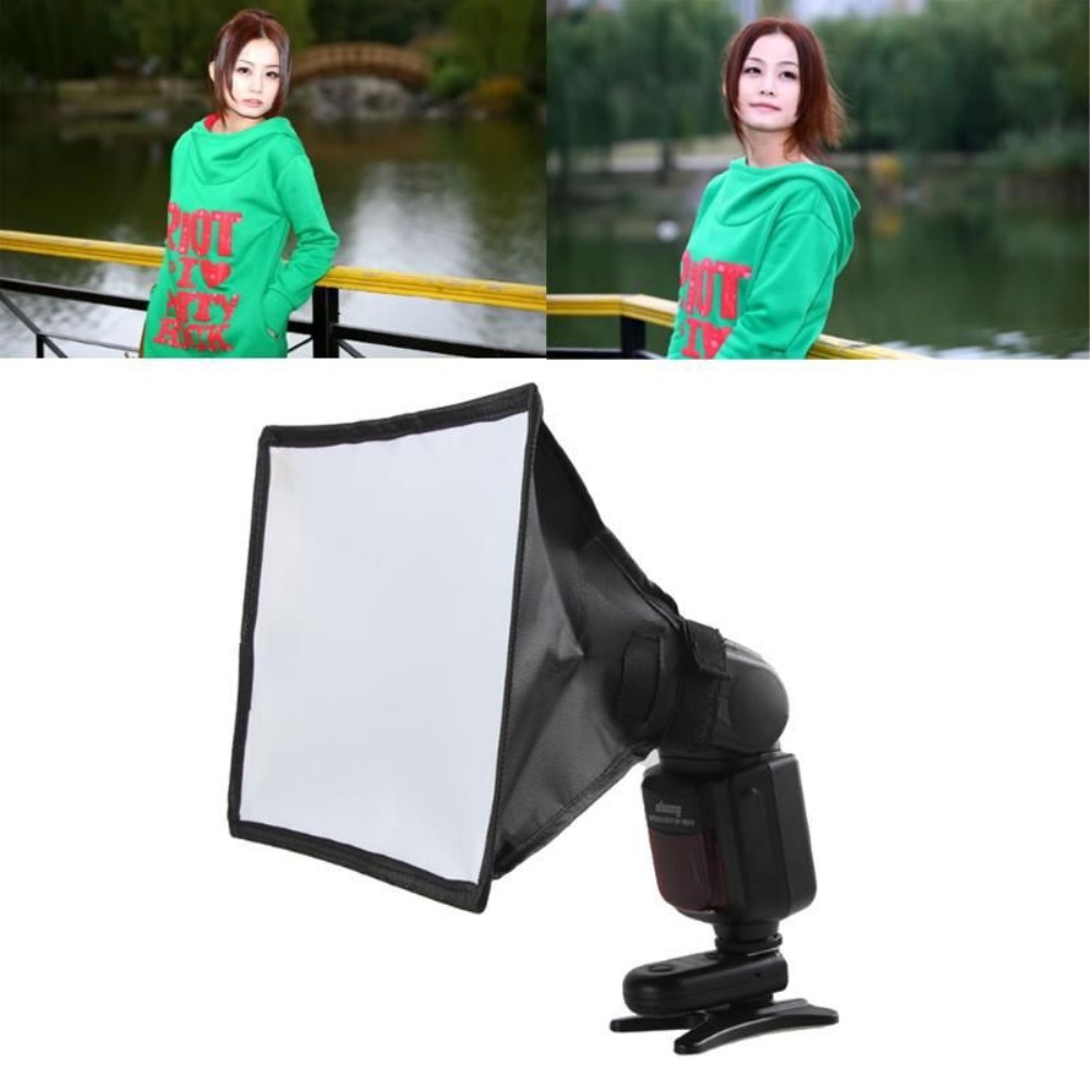 (15x17cm) Kamera Soft Box Blitzlicht Diffusor Studio Ausrüstung für Porträt Fotos   Aufbewahrungstasche - Schwarz / Weiss
