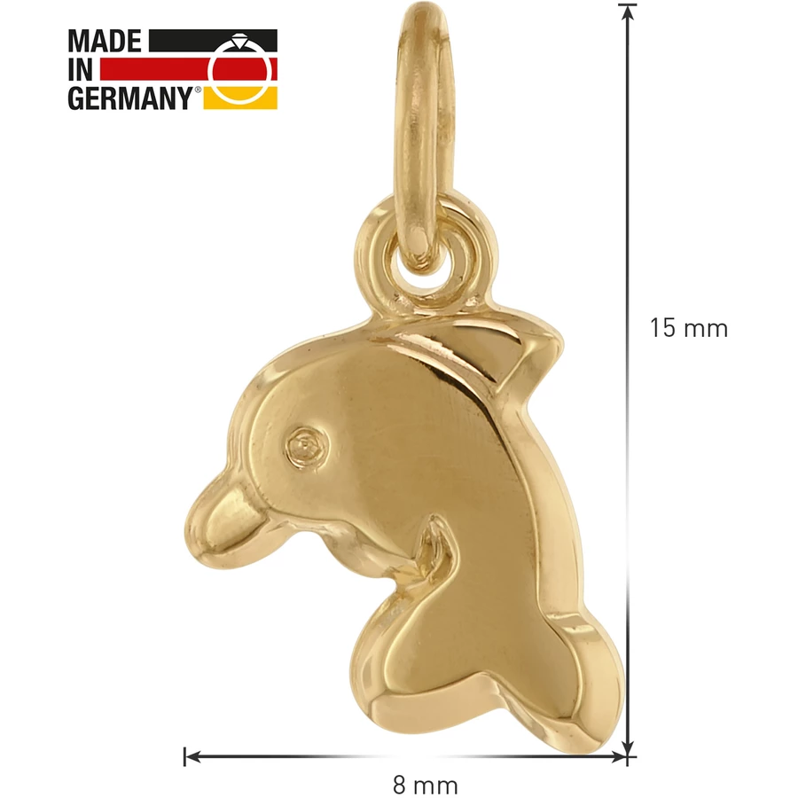trendor Delfin-Anhänger für Kinder Gold 333 gold