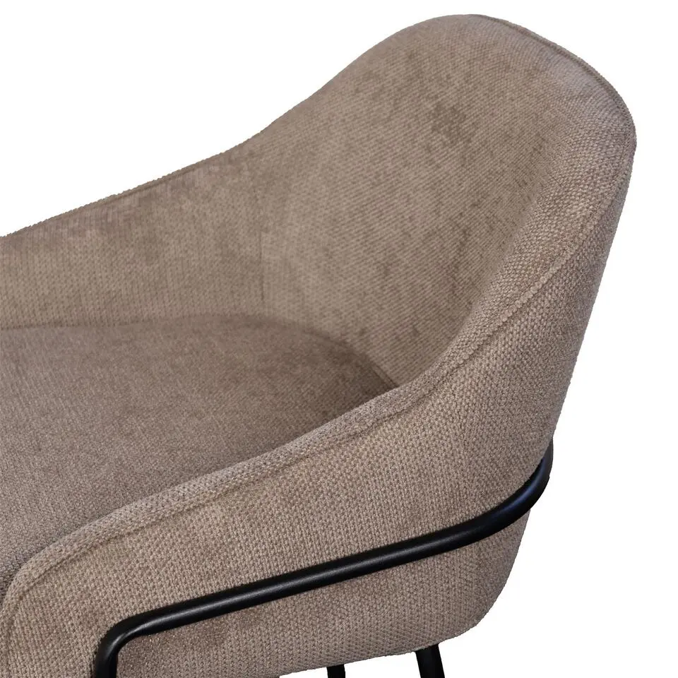 Barstoel Taupe - Zithoogte 65cm - Scandinavisch - Stoel Maxime - Set van 2