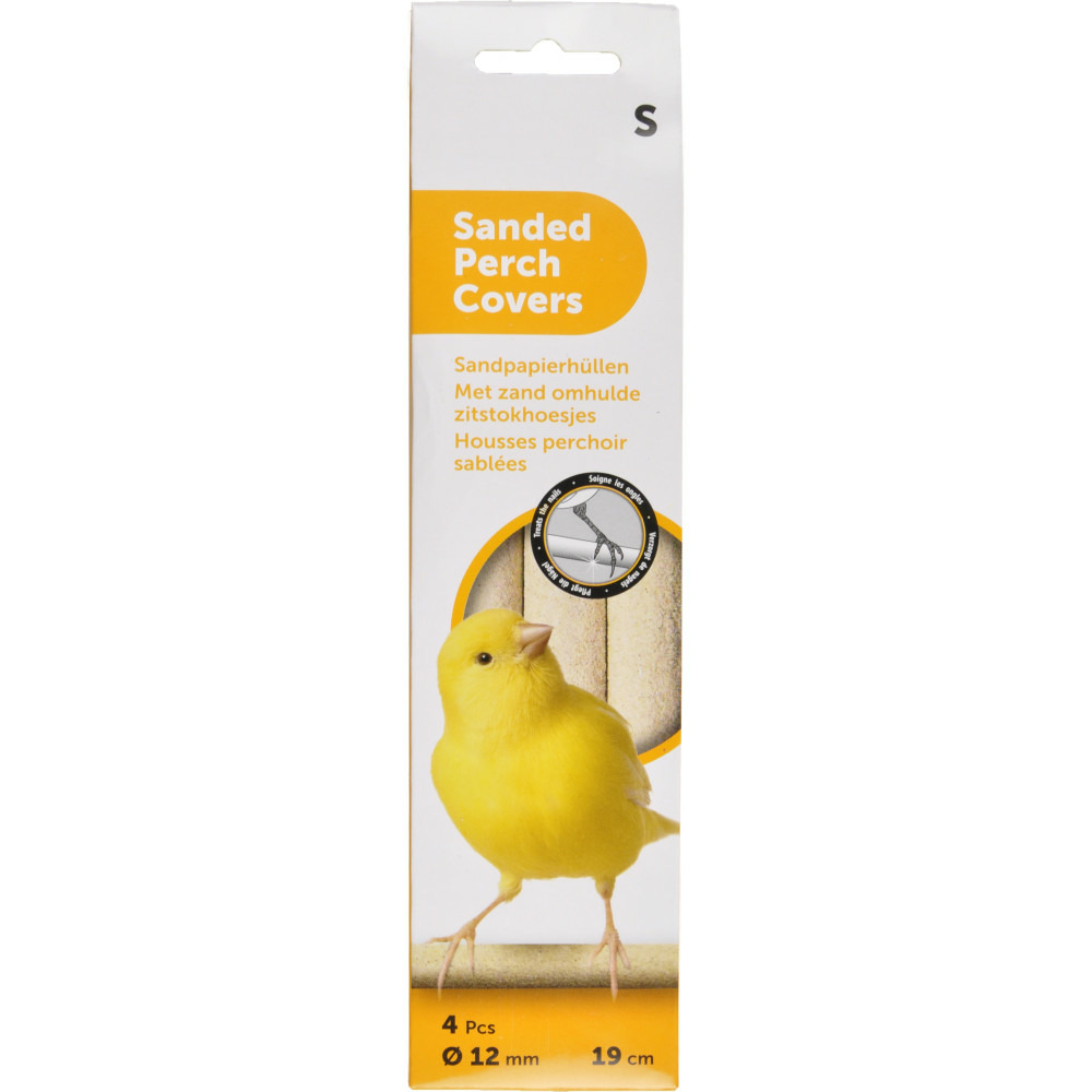 4 couvres-perchoirs sablés beige 4 pièces de 19 cm, pour oiseaux